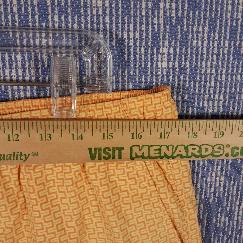 J.CREW Swim Trunks Shorts Mens L Mesh Lined Gold Geometric #BB957